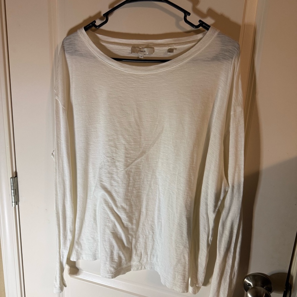 Vince White Pima Cotton Long Sleeve Top Size 1X | New Without Tags
